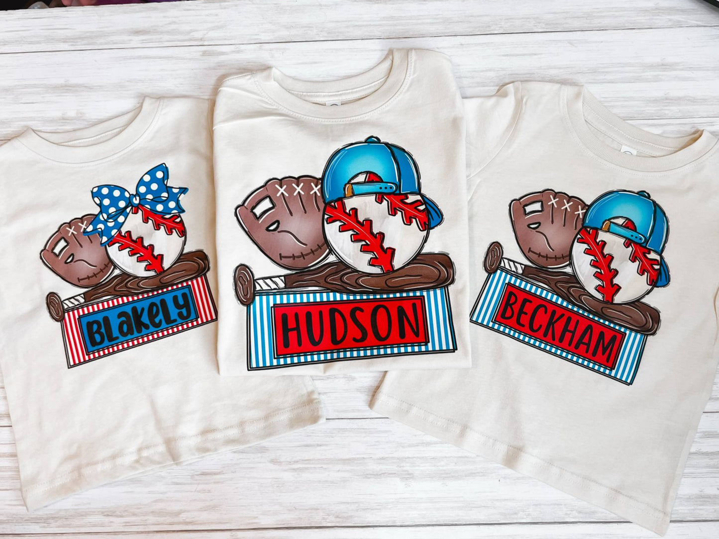 Baseball Sibling Bubble Romper + Tee