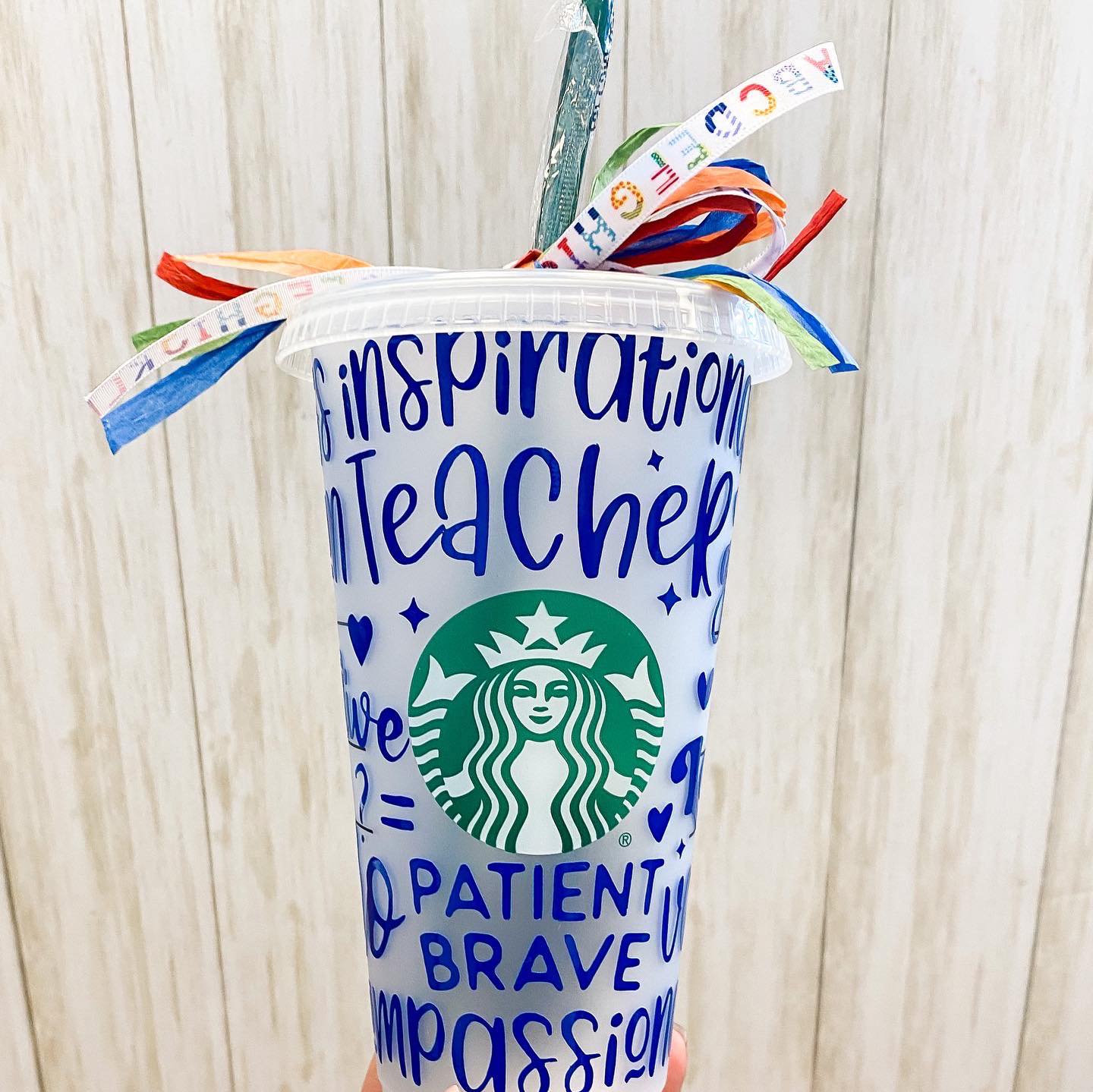 Teacher Cup With Straw 