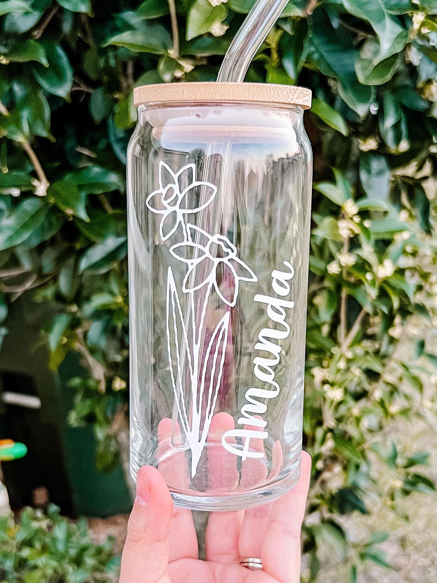 Birthday Month Flower Coffee Glass
