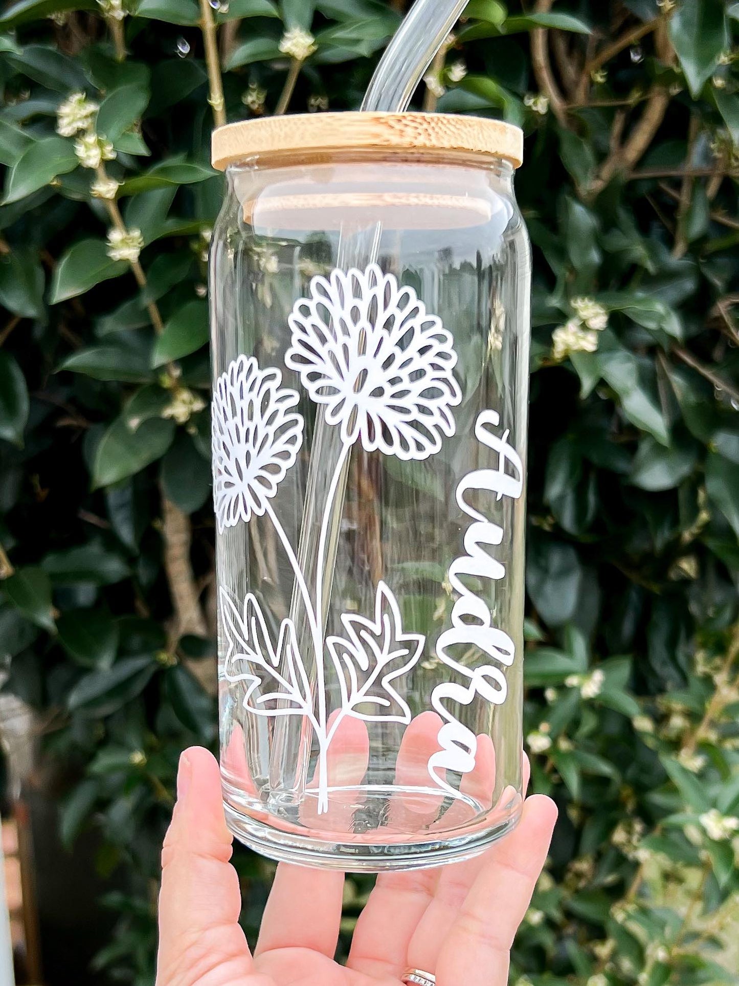 Birthday Month Flower Coffee Glass