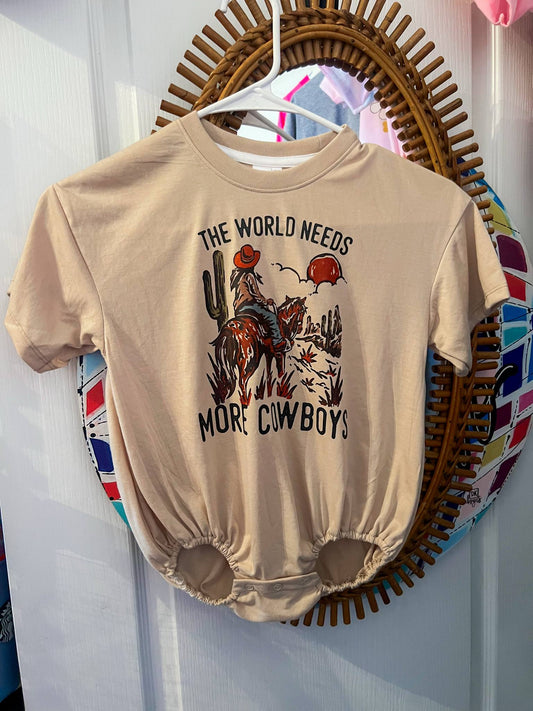 The World Needs More Cowboys Bubble Romper