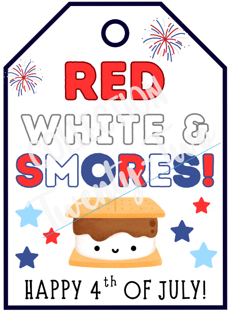 Red, White + Smores Tag