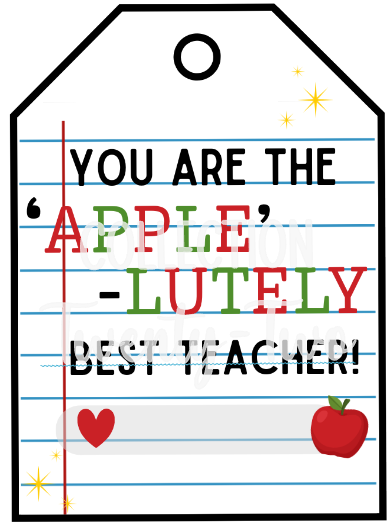 Apple-Lutely Best Teacher Tag