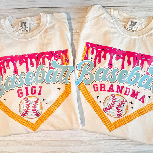 Baseball Drip GRANDMA Tees
