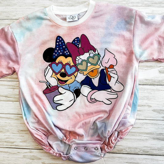 Cotton Candy Besties Bubble Romper + Tee