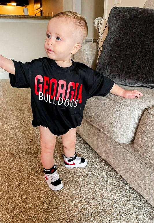 Georgia Bulldogs Bubble Romper
