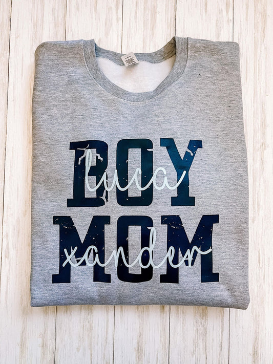 Boy Mom Distressed Sweatshirt