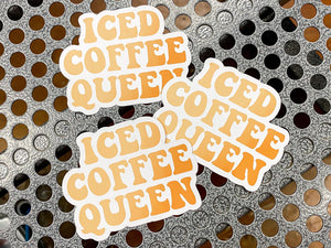 Iced Coffee Queen Ombre Sticker