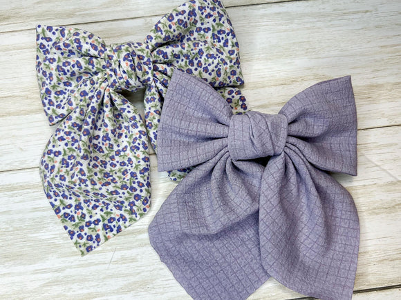 Mini Violets Hair Bow