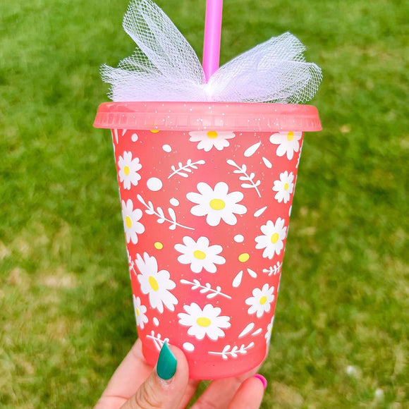 Daisy Wrap Glitter Cup (KIDS)