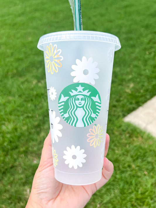 Retro Flower Wrap Starbies Cup